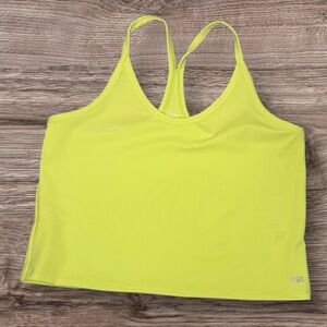 DSG Neon Yellow Racerback‎ Crop Top Tank Sz M